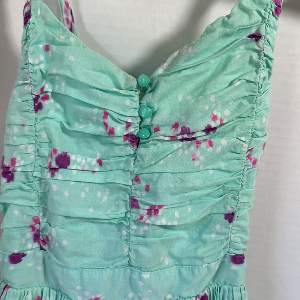Cherokee mint green dress with smocking size 10/12 large - Picture 2 of 9